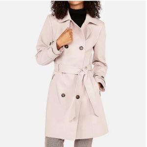 Express classic double breasted blush pink trench coat NWT